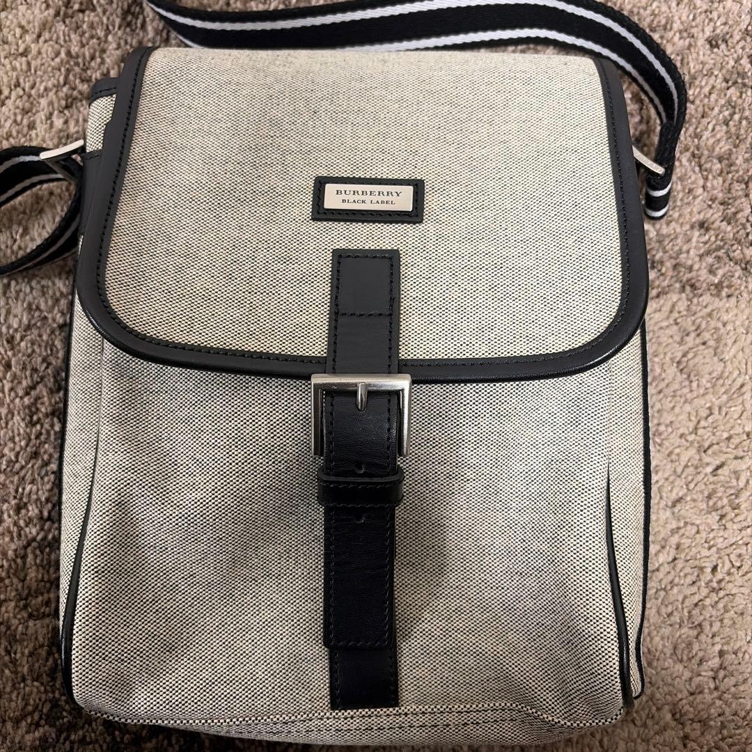 グレー キャンバス ショルダーバッグ