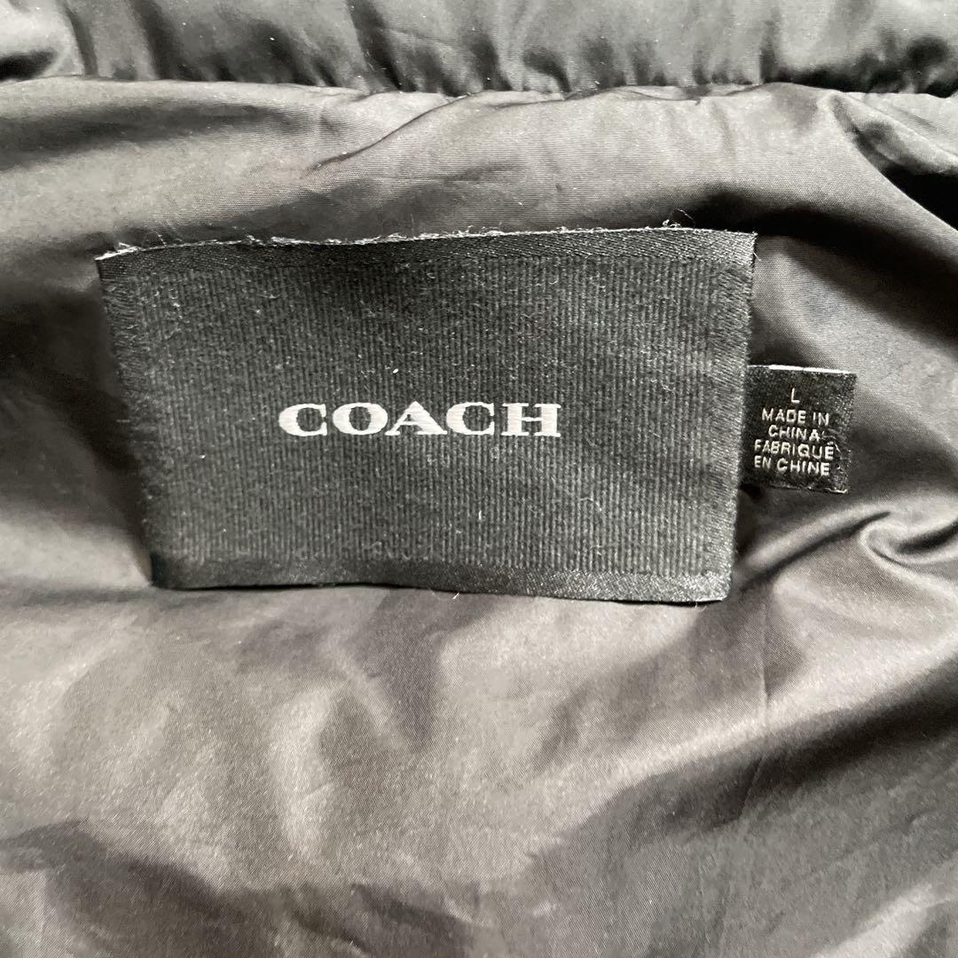 極美品　coach シグネチャー　ダウンベスト　ブラック　黒　L