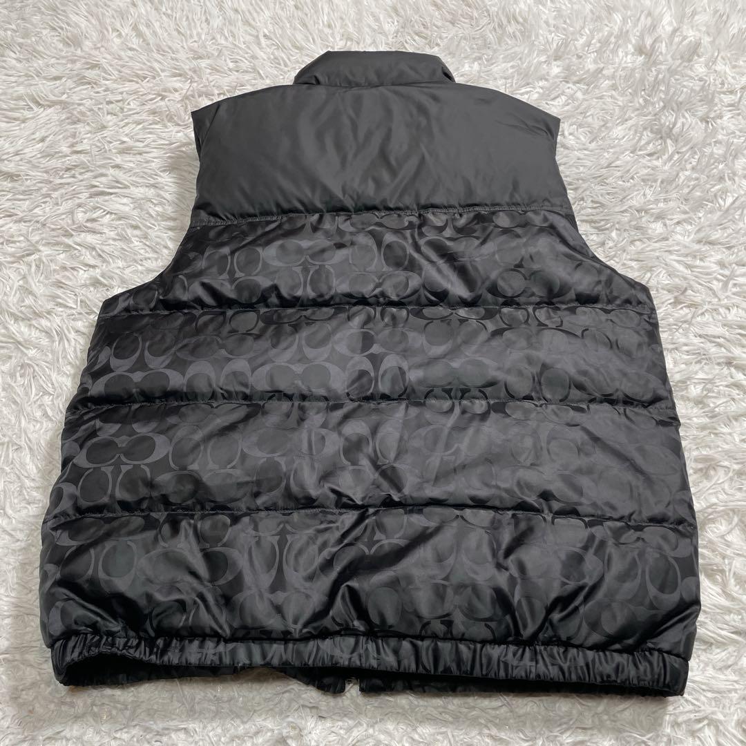 極美品　coach シグネチャー　ダウンベスト　ブラック　黒　L
