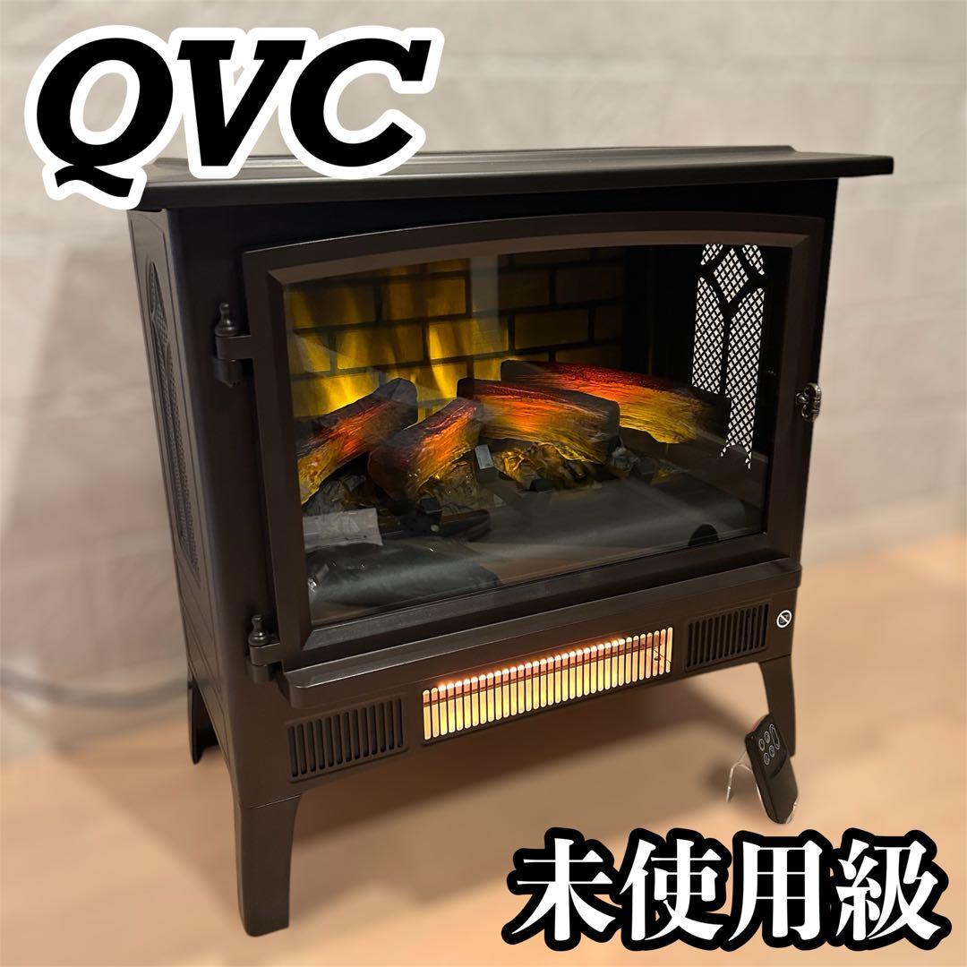 【極美品】QVCジャパン 暖炉型ヒーター ファンヒーター 電気ストーブ 黒