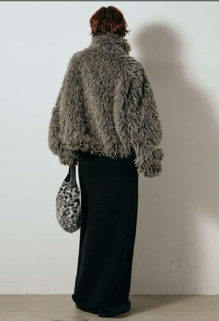 【即日配送】esica ファー　ミックスシープファースタンドブルゾン