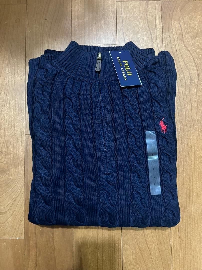 【sumi】ラルフローレン ケーブルニット ネイビー L