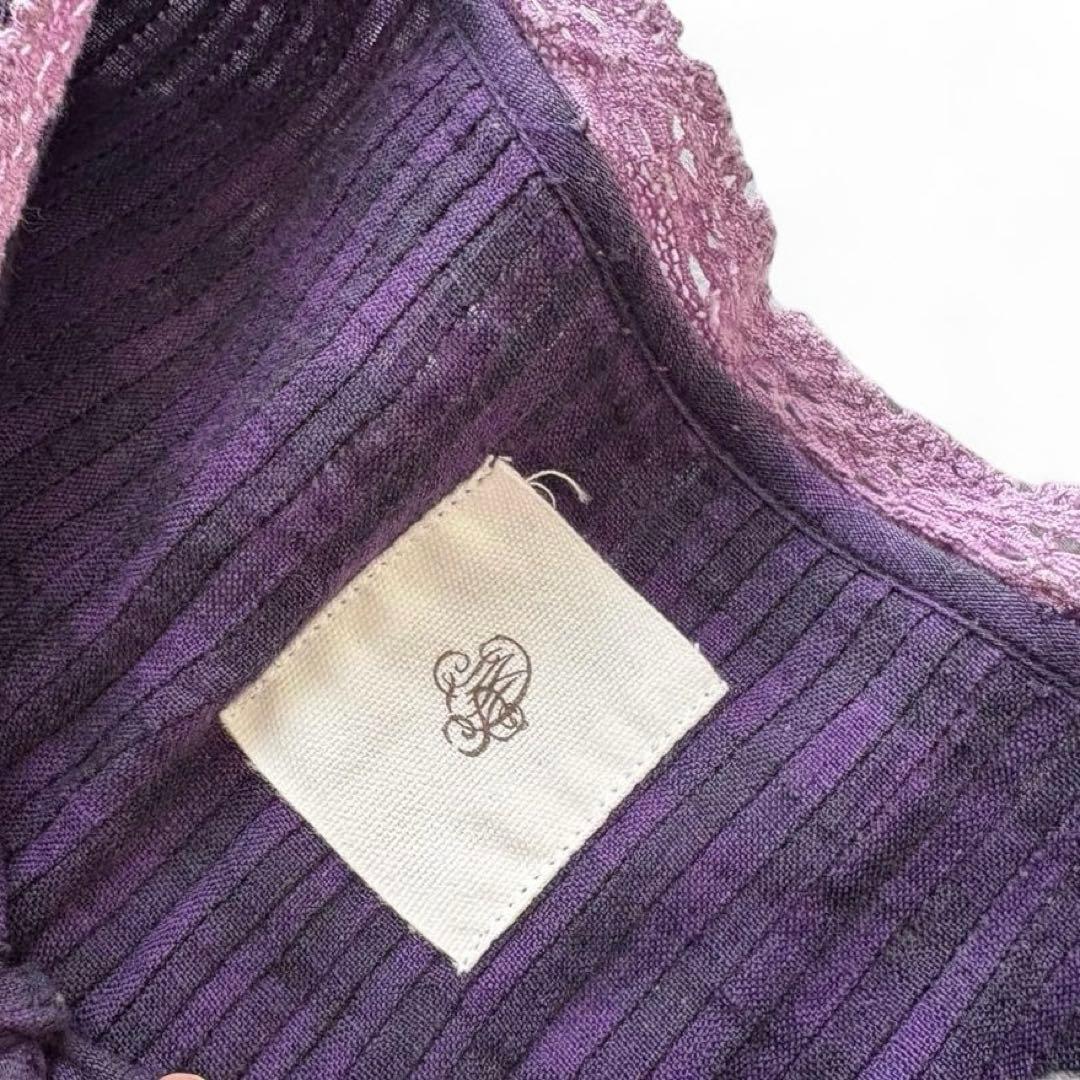 maison de soil リネン100% ピンタック チェックブラウス