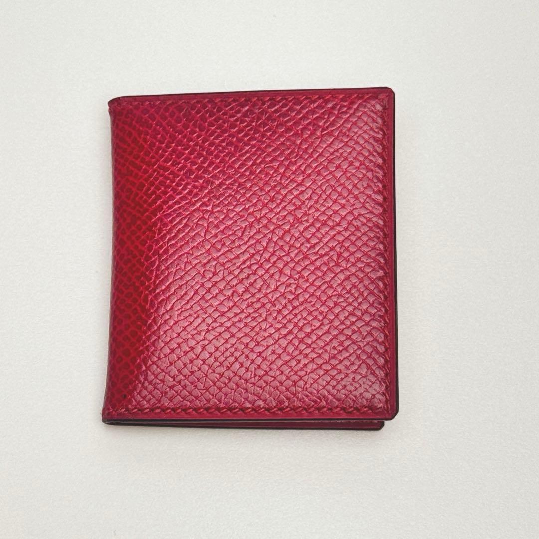 未使用保管品　赤　HERMES ミニフォトケース　レッド　エルメス　写真入れ