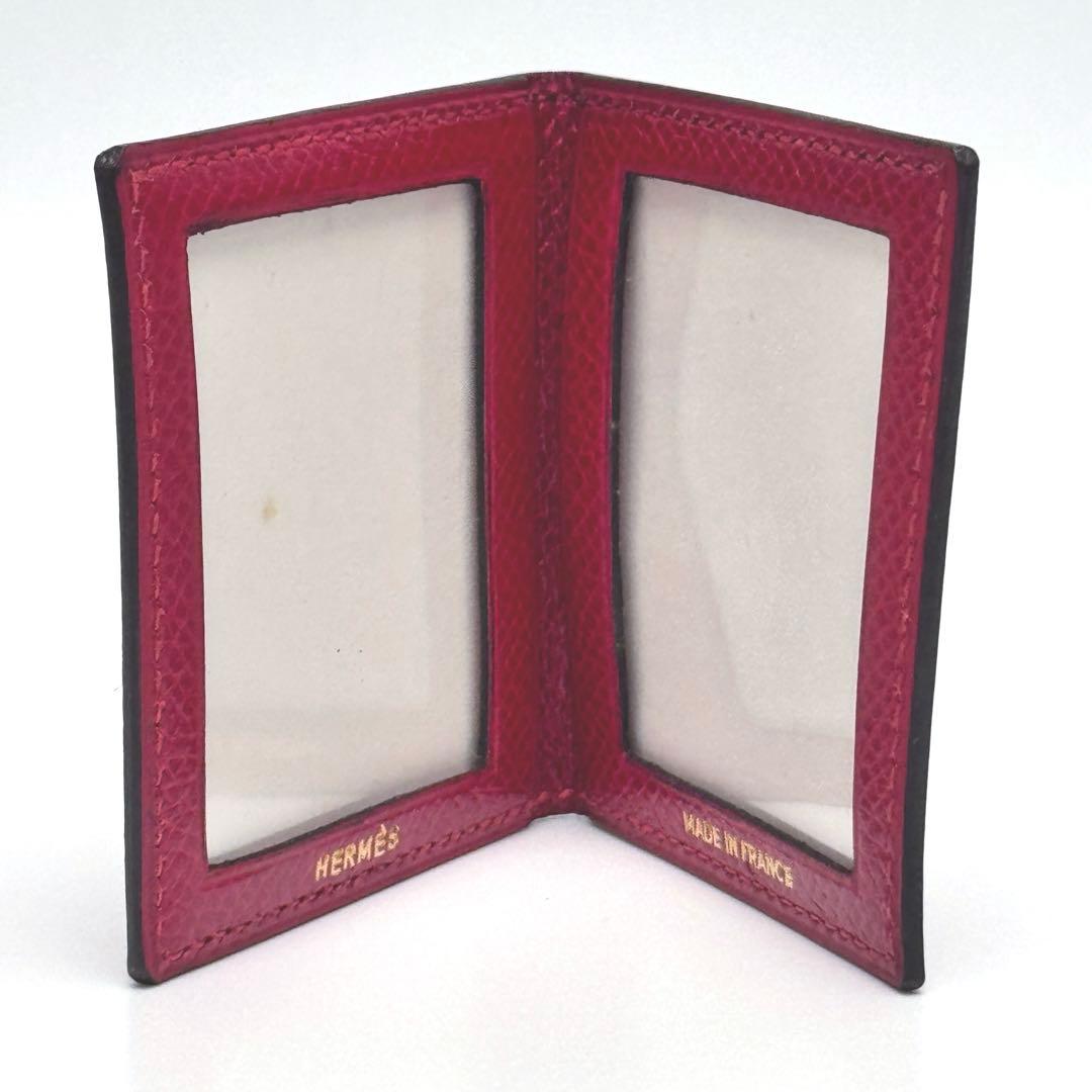 未使用保管品　赤　HERMES ミニフォトケース　レッド　エルメス　写真入れ