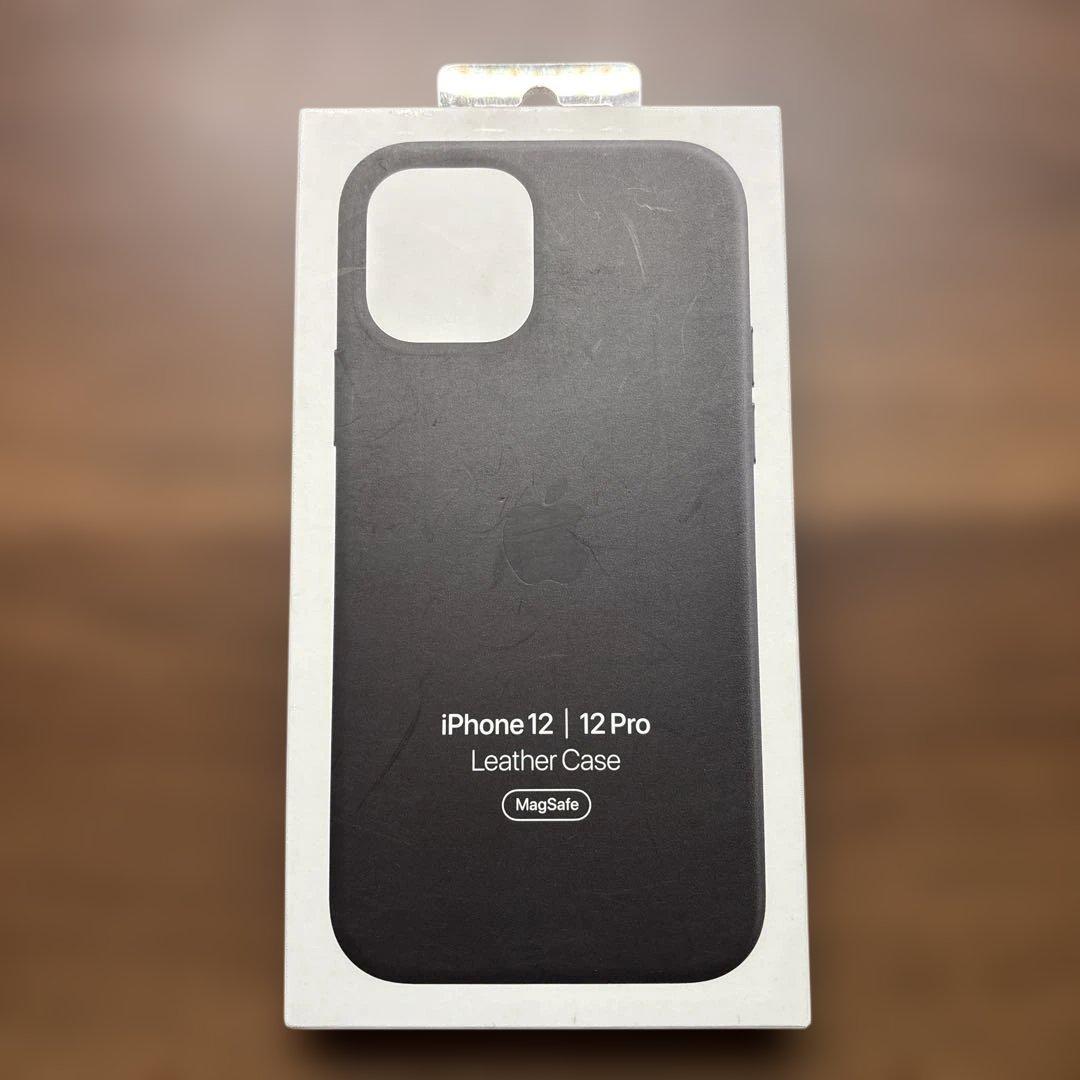 【新品未使用】iPhone12/12Pro用純正レザーケース　ミッドナイト