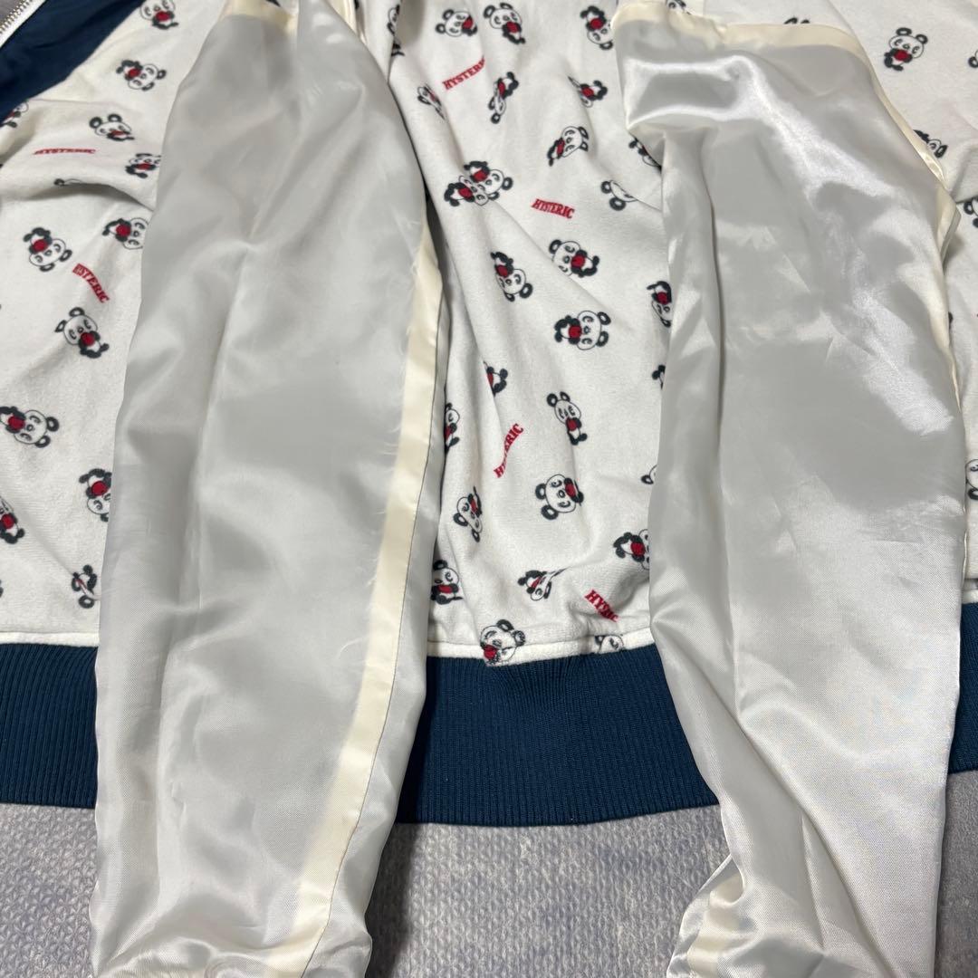 ヒステリックグラマー ワッペン ブルゾン 裏地パンダ 総柄 ヒスガール ネイビー