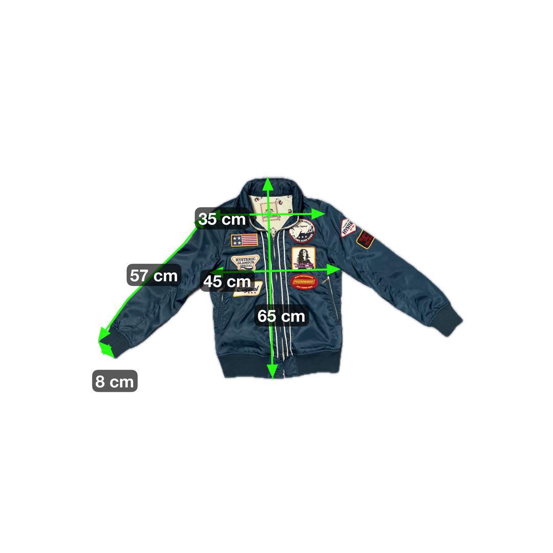 ヒステリックグラマー ワッペン ブルゾン 裏地パンダ 総柄 ヒスガール ネイビー