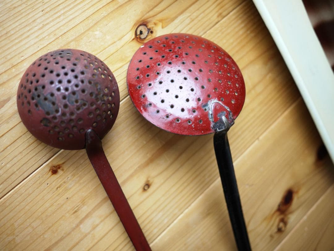 レードルラック　ホーローキッチン　スキンマー2本つき　フレンチカントリー