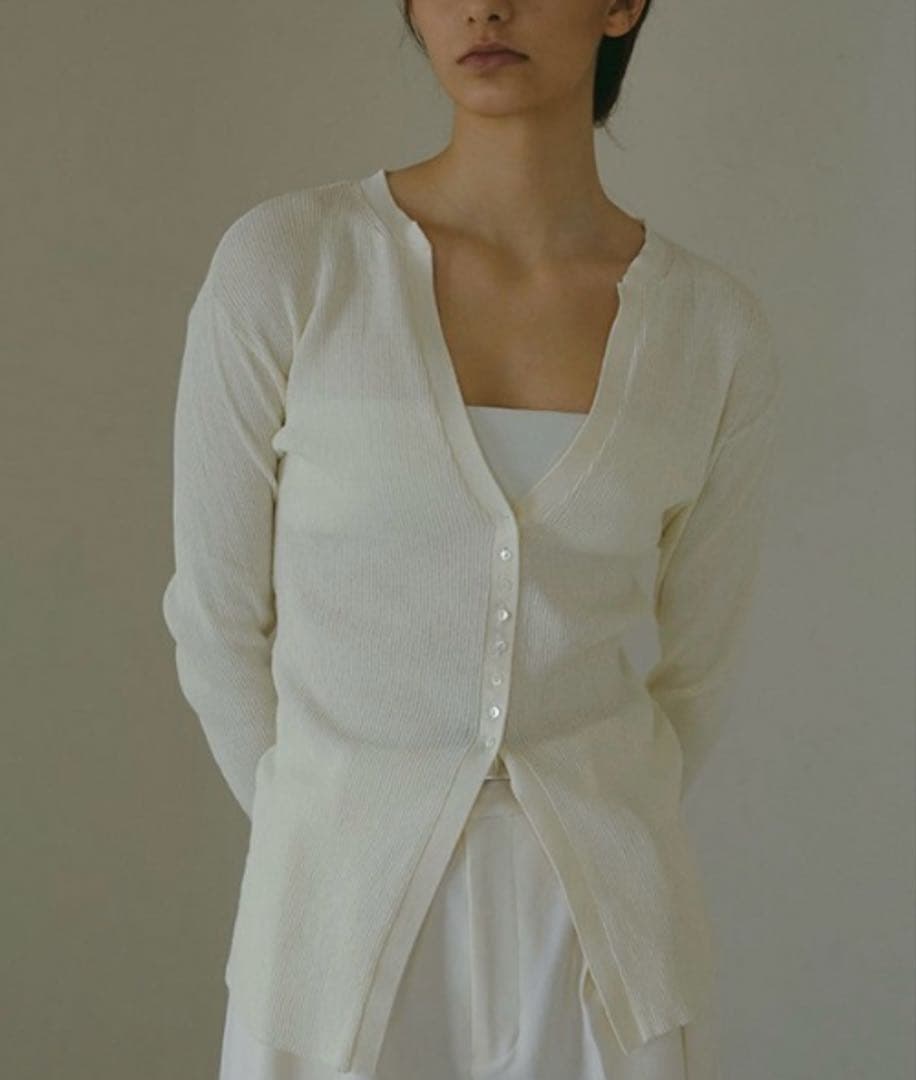 ETRE TOKYO シアーリブニットカーディガン