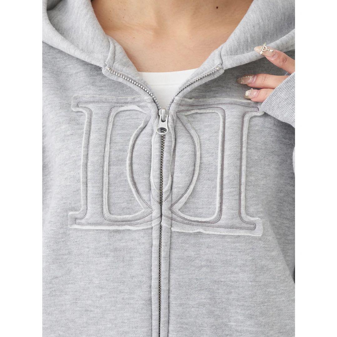 新品タグ付き ダーリッチ アップリケDDロゴパーカー ブラック フリー