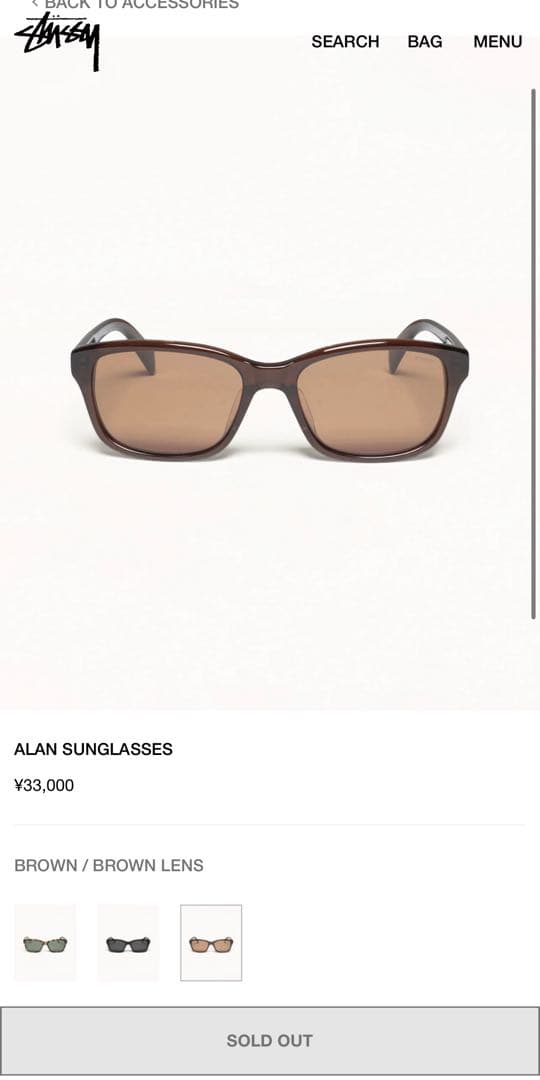 (定価33000円) STUSSY ALAN SUNGLASSES