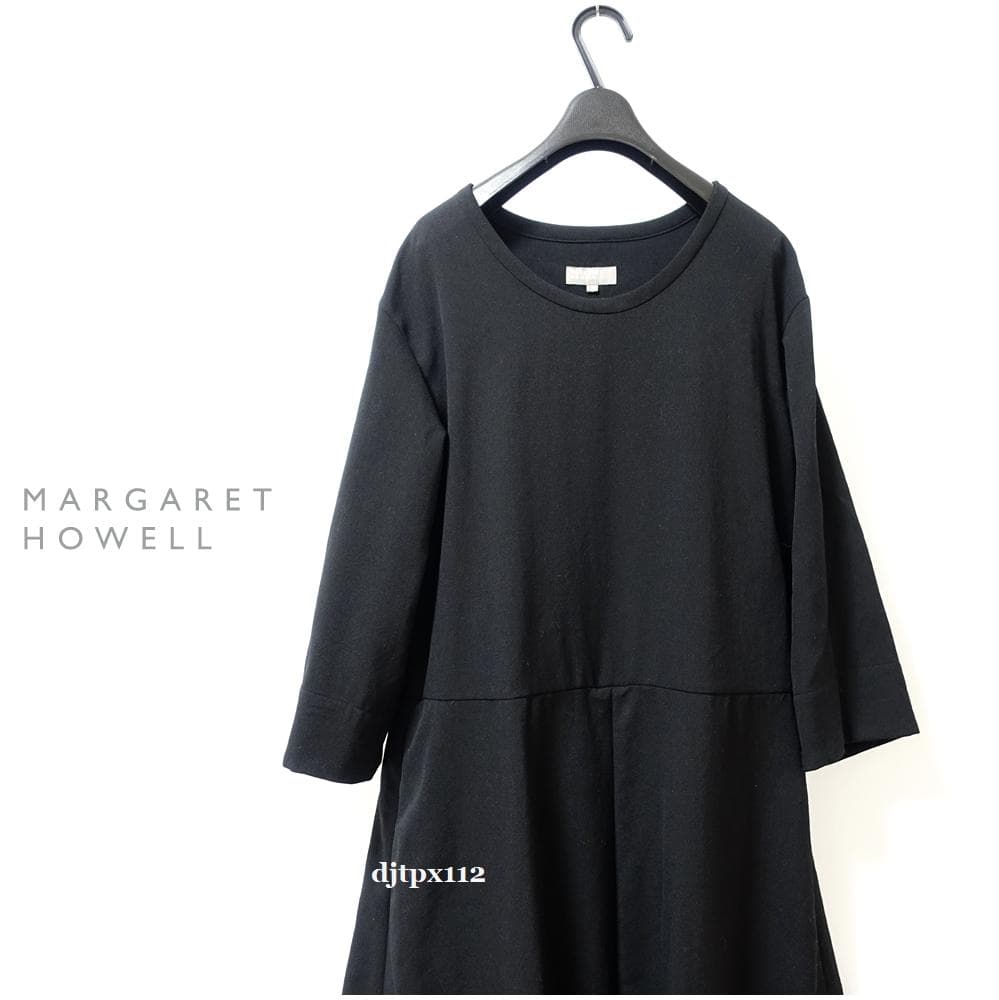 mitoma極美品*マーガレットハウエル *ソフトウール 定番フレアドレス