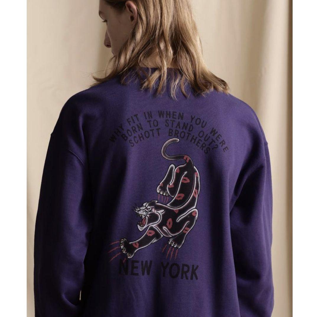 SchottクルーネックトレーナーキスマークパンサーLARGE