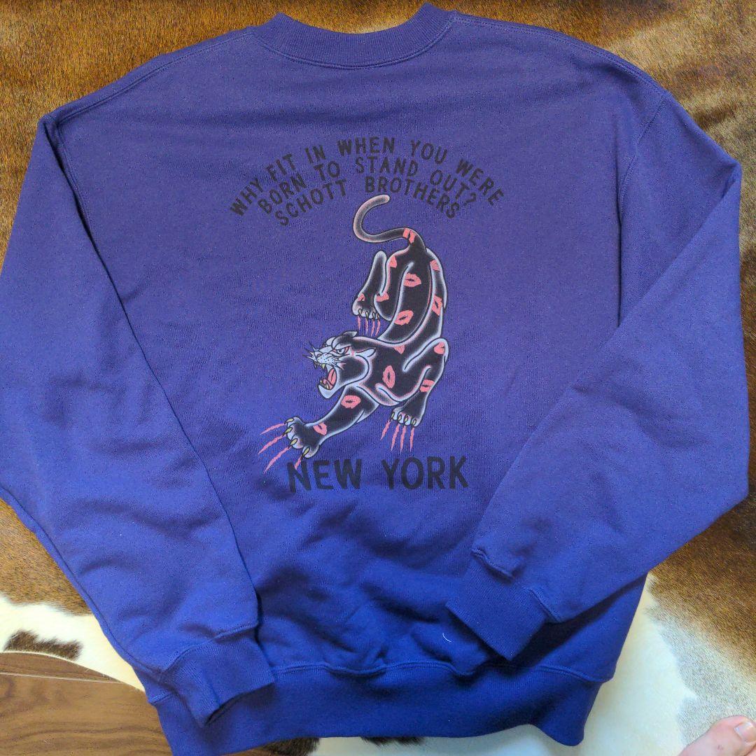 SchottクルーネックトレーナーキスマークパンサーLARGE