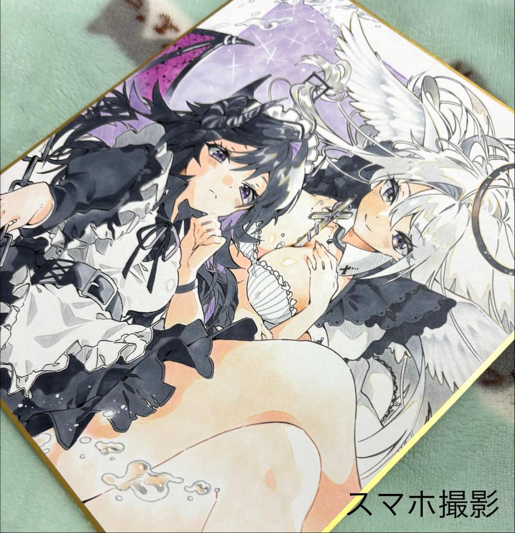 d*9様 【天使と悪魔の冥土様】オリジナル手描きイラスト☆アナログイラスト☆中色