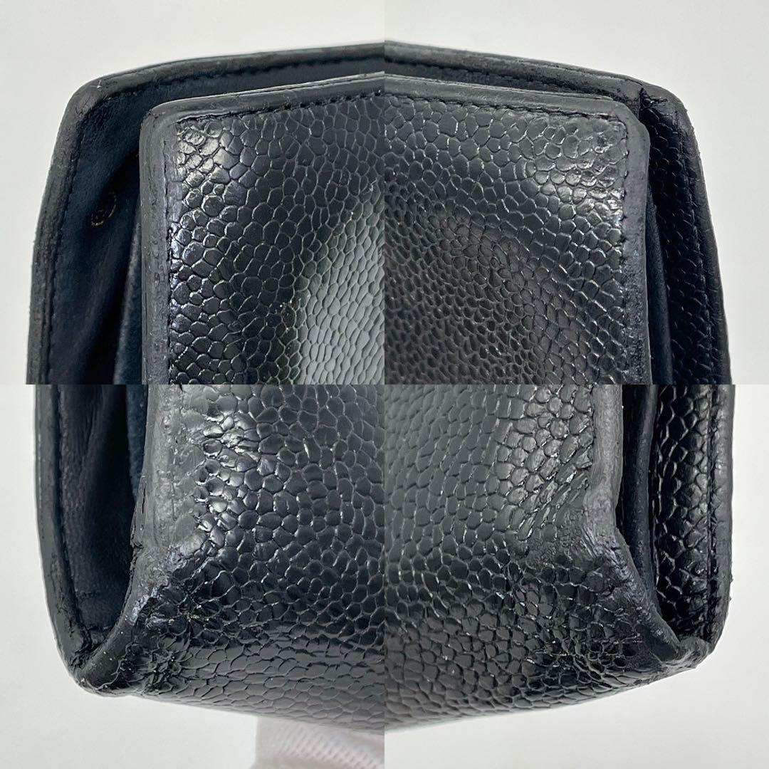 CHANEL 長財布 ココマーク キャビアスキン がま口 黒 ギャランティカード