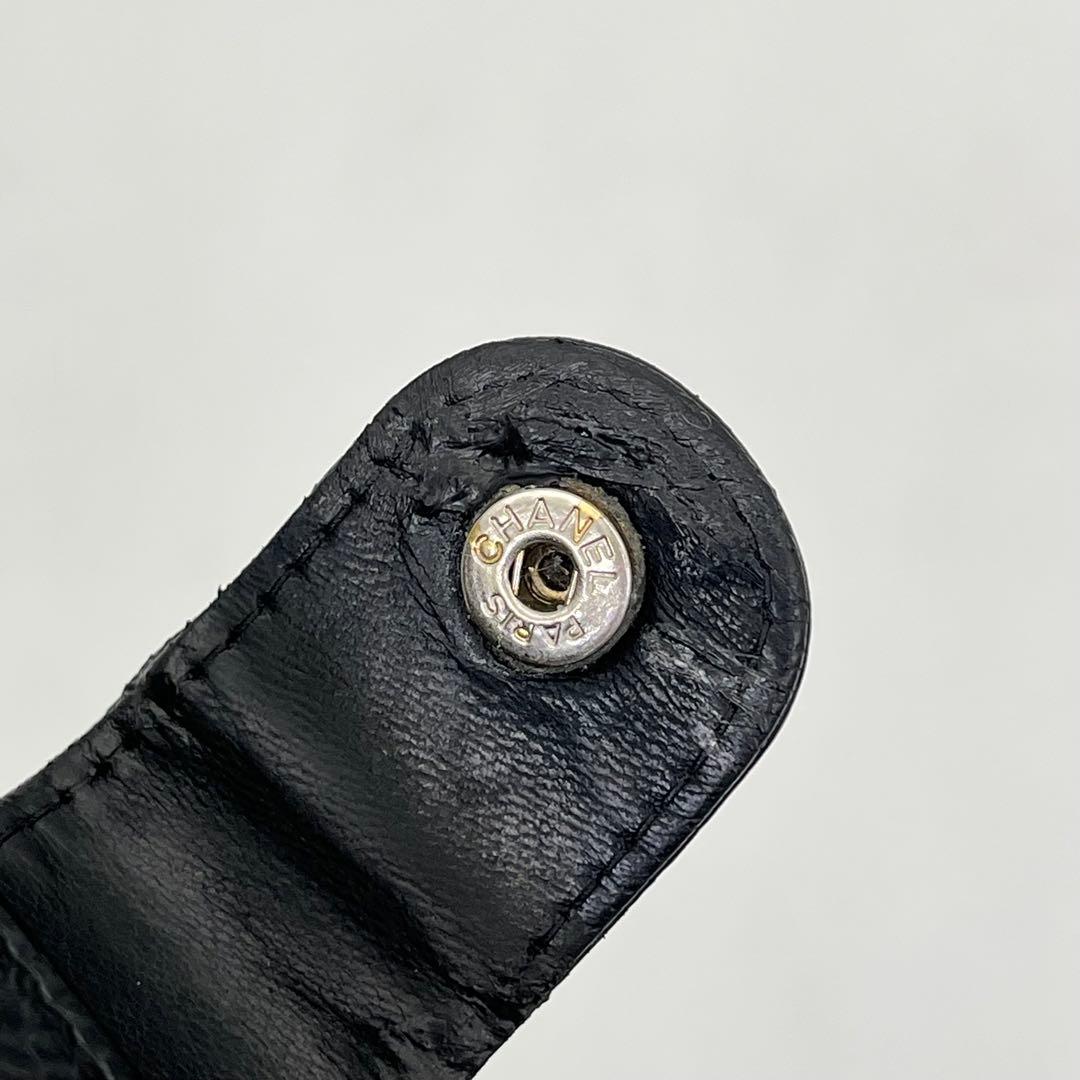 CHANEL 長財布 ココマーク キャビアスキン がま口 黒 ギャランティカード