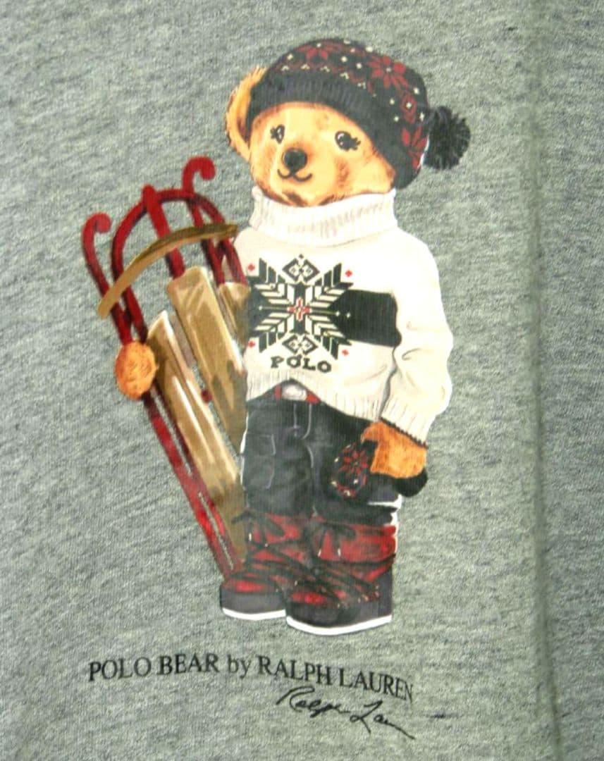 美品★ラルフローレン★人気　ポロベア　ソリ　トレーナー　グレー　140