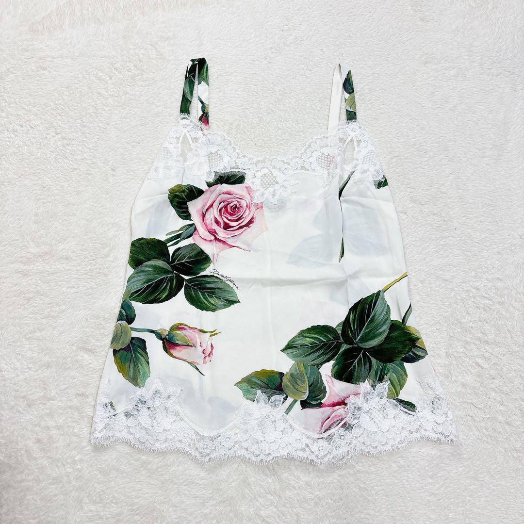 ドルチェアンドガッバーナ ローズ レース キャミソール 花柄 バラ トップス