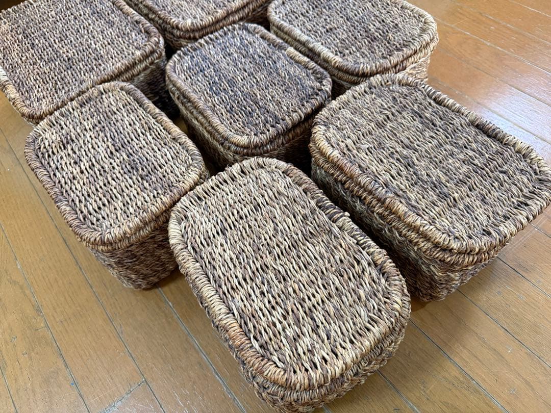 無印良品　バクバク長方形　蓋つきバスケット　中2小5セット