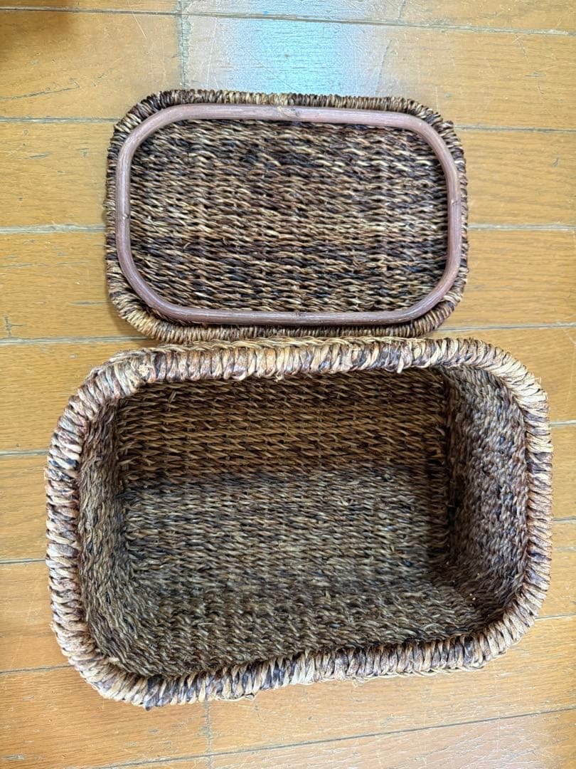 無印良品　バクバク長方形　蓋つきバスケット　中2小5セット