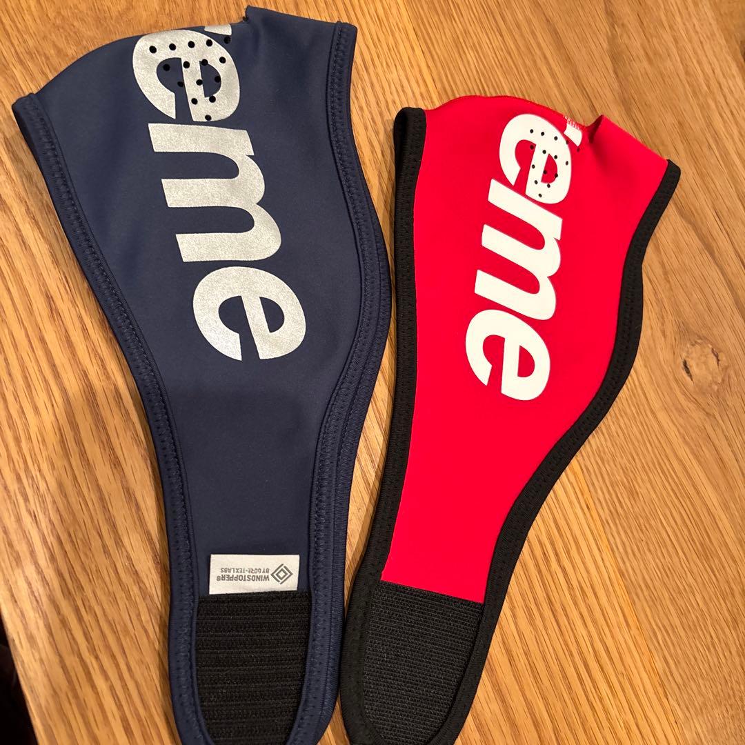 美品Supreme Logo Facemask 2個セット　赤&ネイビー