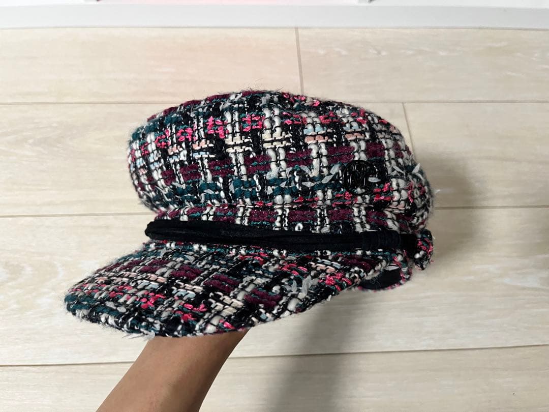 メゾンミッシェル　ツイードキャスケット　M