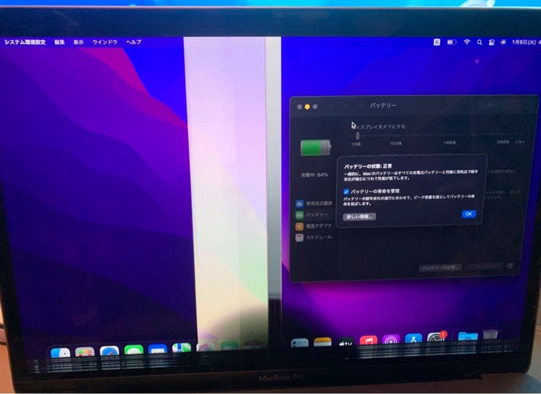 【ジャンク】MacBook Pro 13インチ2016 8GB256GB画面不良