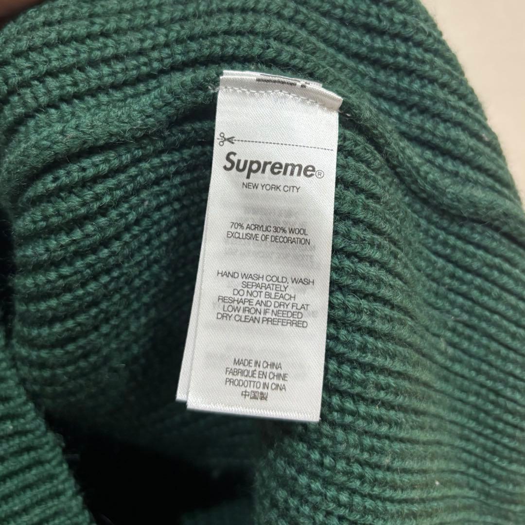 Supreme リブ編みポロセーター M グリーン　最終値下げ