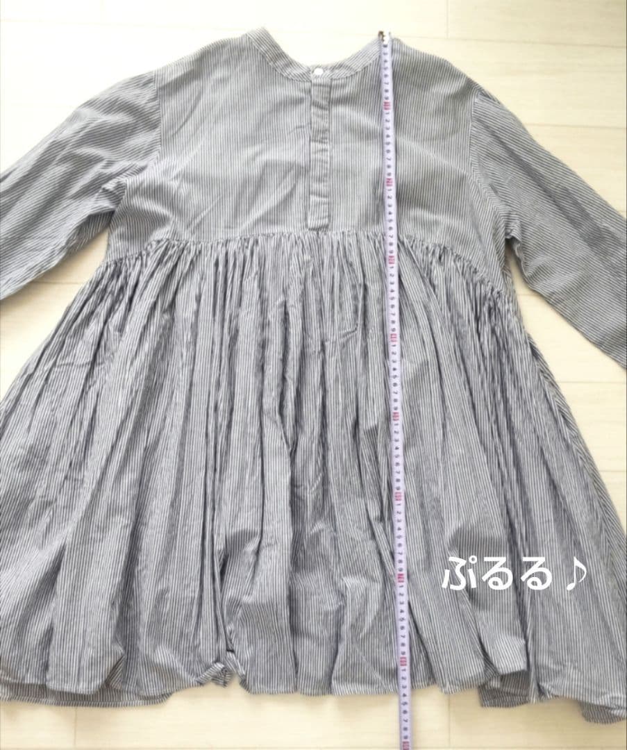 BEARDSLEY 前後着2way 先染めギャザーチュニックワンピース ブラウス