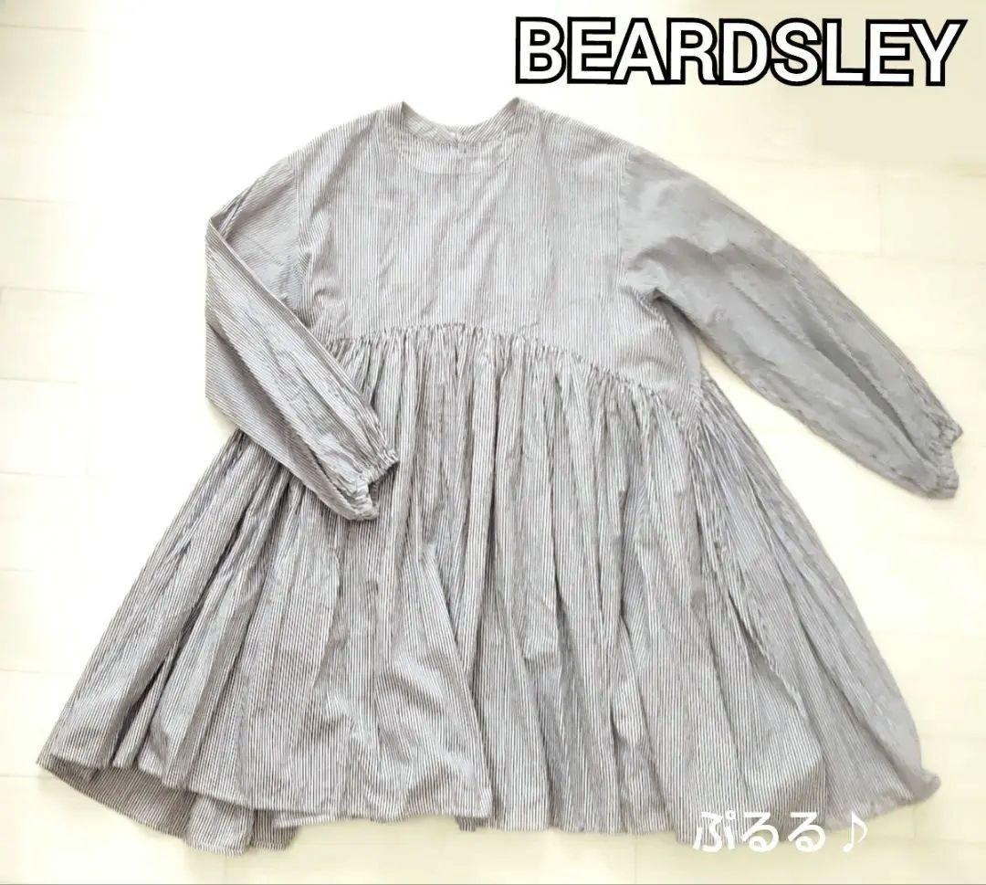 BEARDSLEY 前後着2way 先染めギャザーチュニックワンピース ブラウス