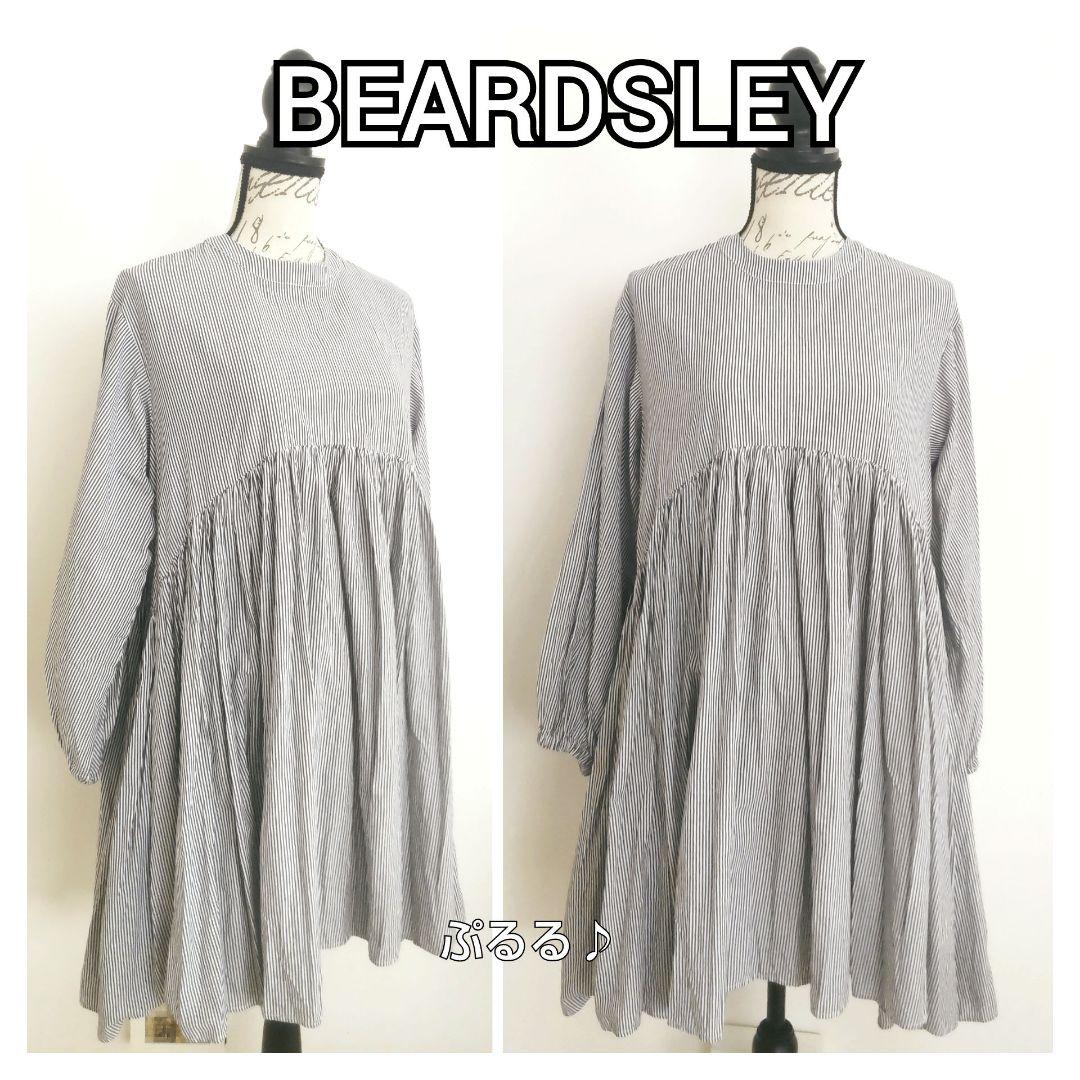 BEARDSLEY 前後着2way 先染めギャザーチュニックワンピース ブラウス