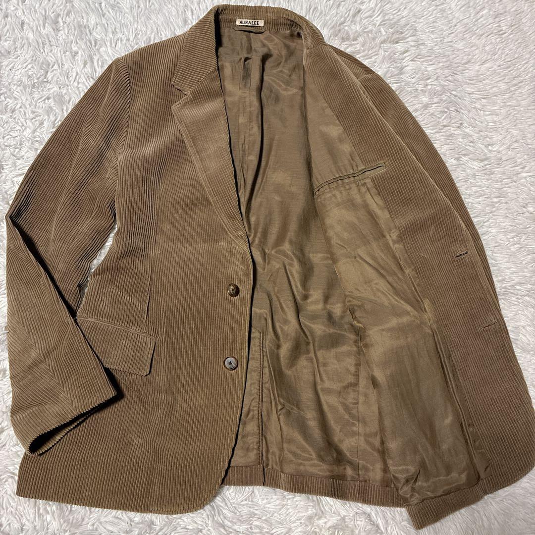美品/XL位⭐️オーラリー　テーラードジャケット　コーデュロイ キャメル　日本製
