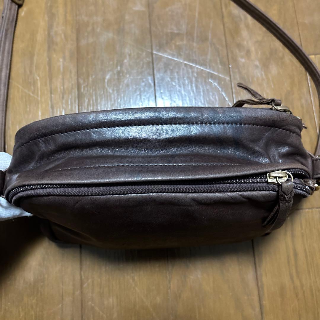 【PORTER / FRANK】ポーター レザーショルダーバッグ・ブラウン・馬革