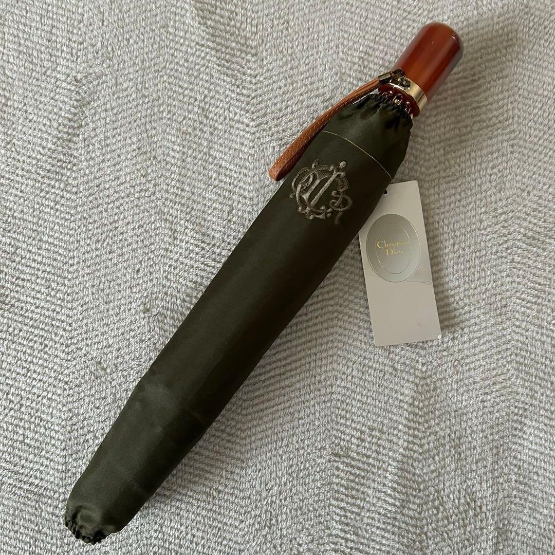 【未使用タグ付】レア！クリスチャンディオール　エンブレムロゴ　折りたたみ傘