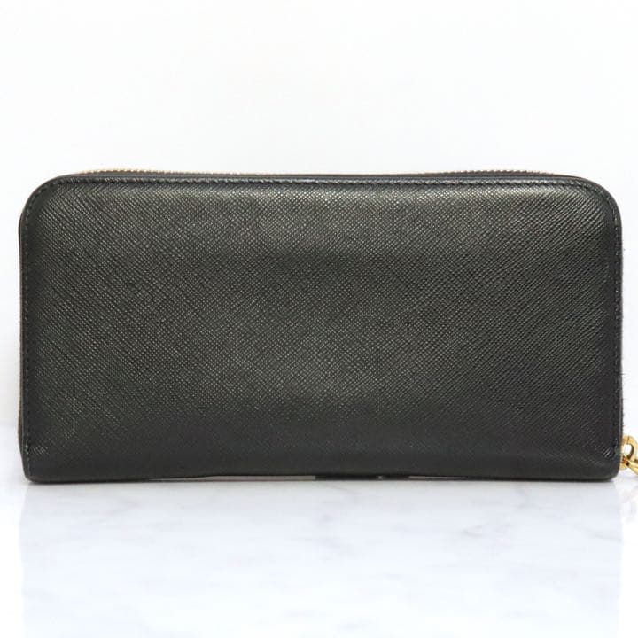 プラダ 1ML506 サフィアーノ　長財布　ハート　ブラック