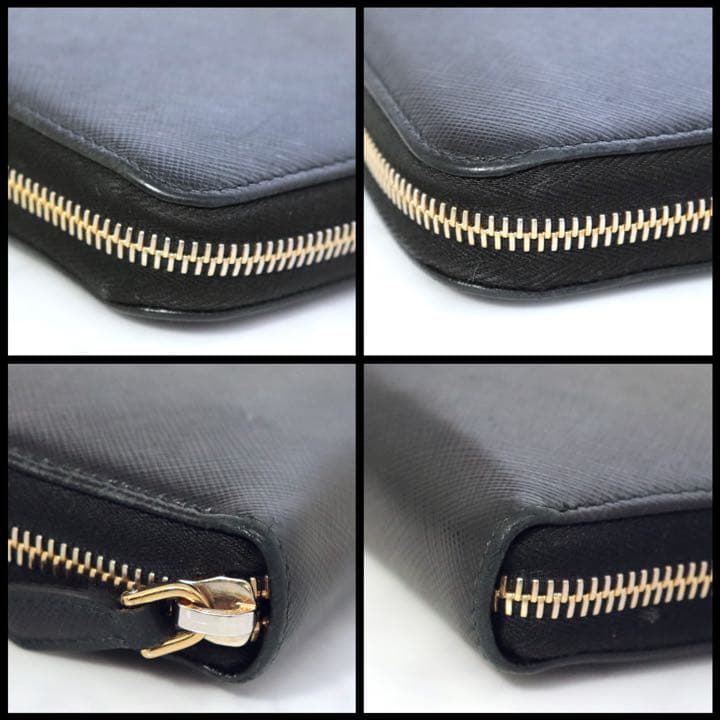 プラダ 1ML506 サフィアーノ　長財布　ハート　ブラック