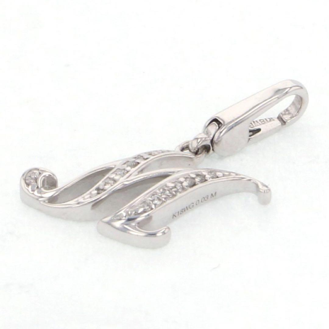 NOMBRE ゆきざき　イニシャルチャーム M K18 ダイヤ ホワイトゴールド