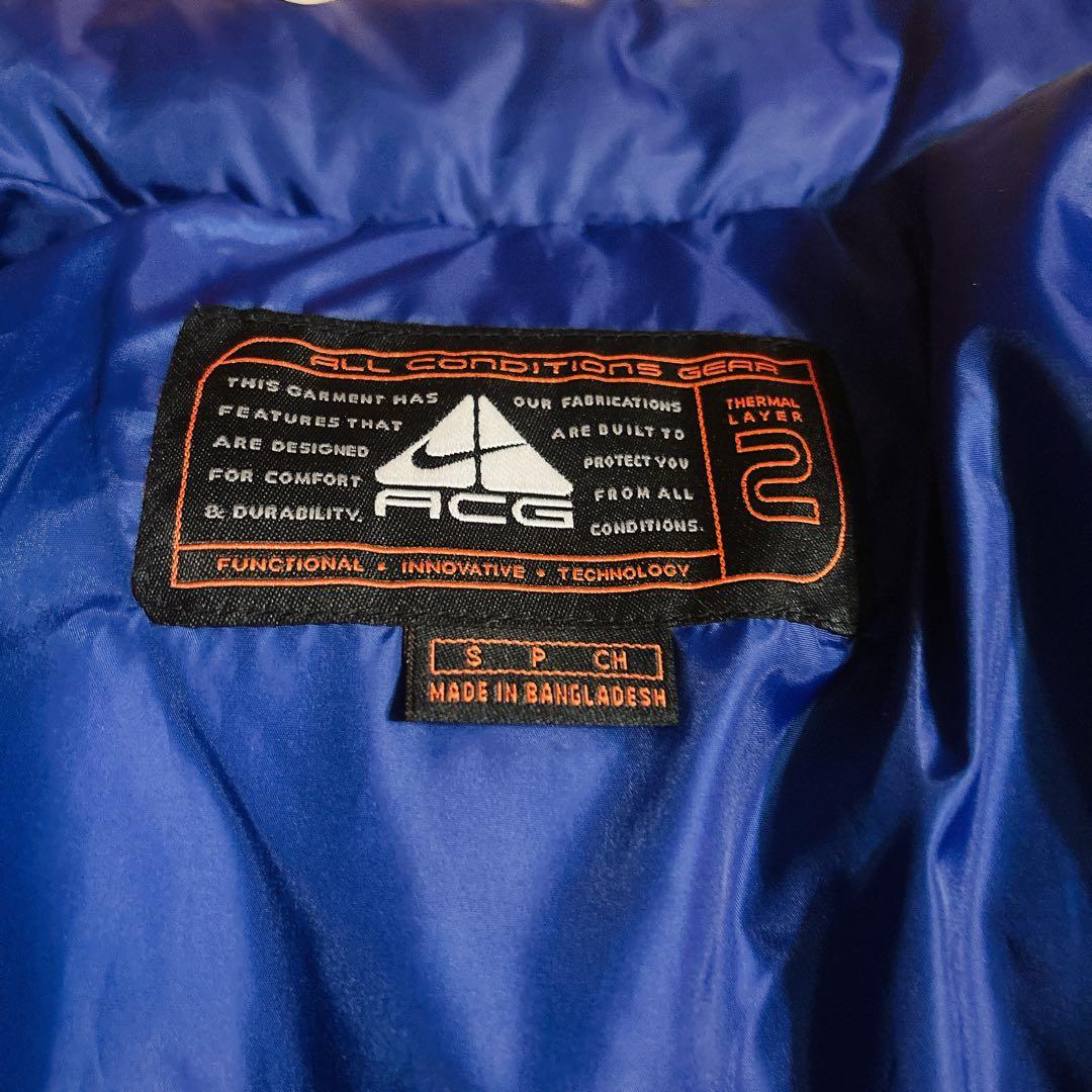 90s NIKE ACG ダウンベスト オレンジ リップストップ ヴィンテージ