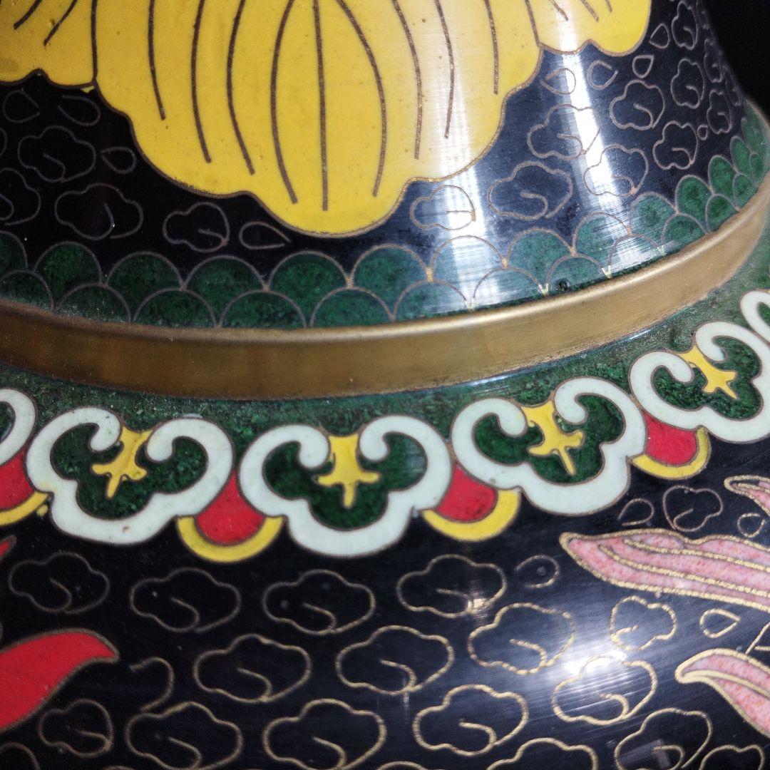 中国古玩 唐物 古七宝 七宝焼 花瓶 時代物