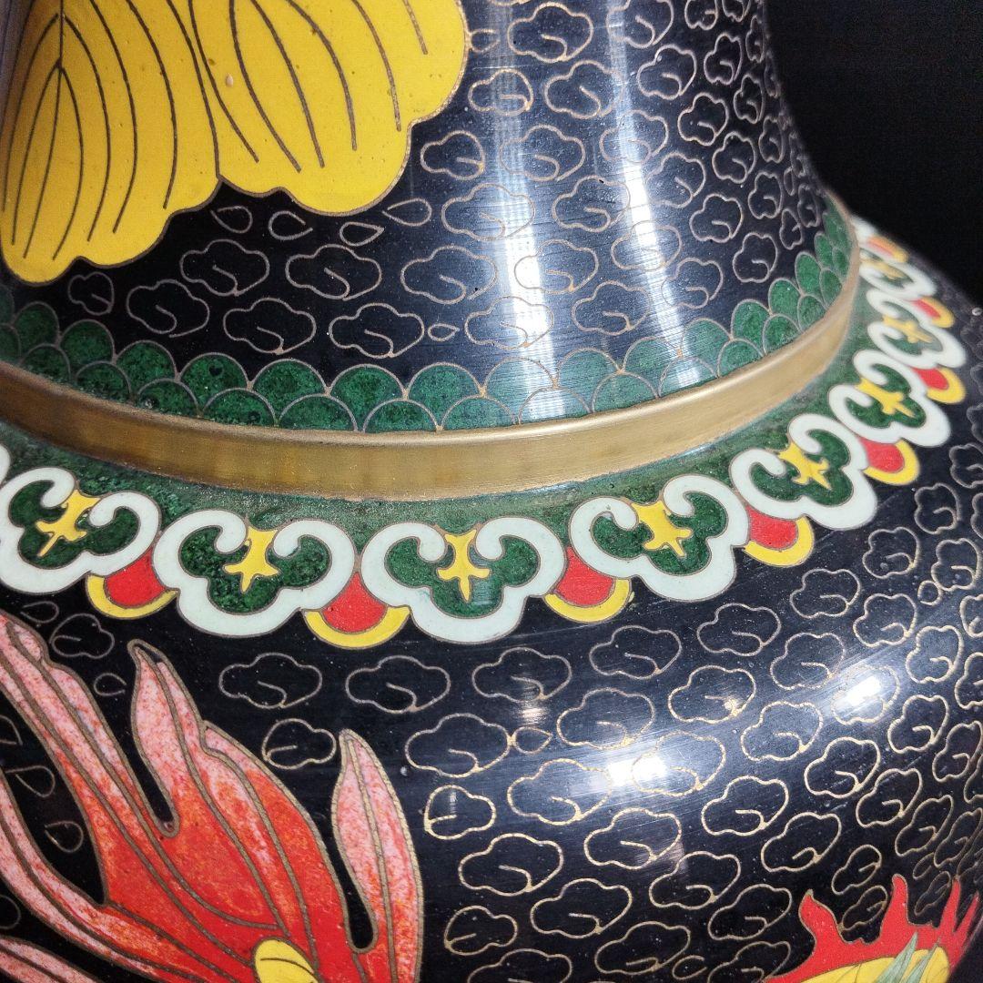 中国古玩 唐物 古七宝 七宝焼 花瓶 時代物