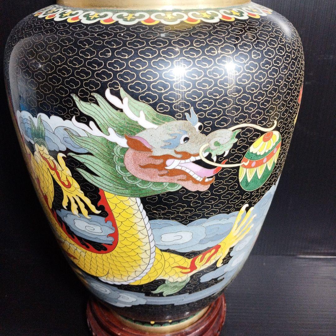 中国古玩 唐物 古七宝 七宝焼 花瓶 時代物