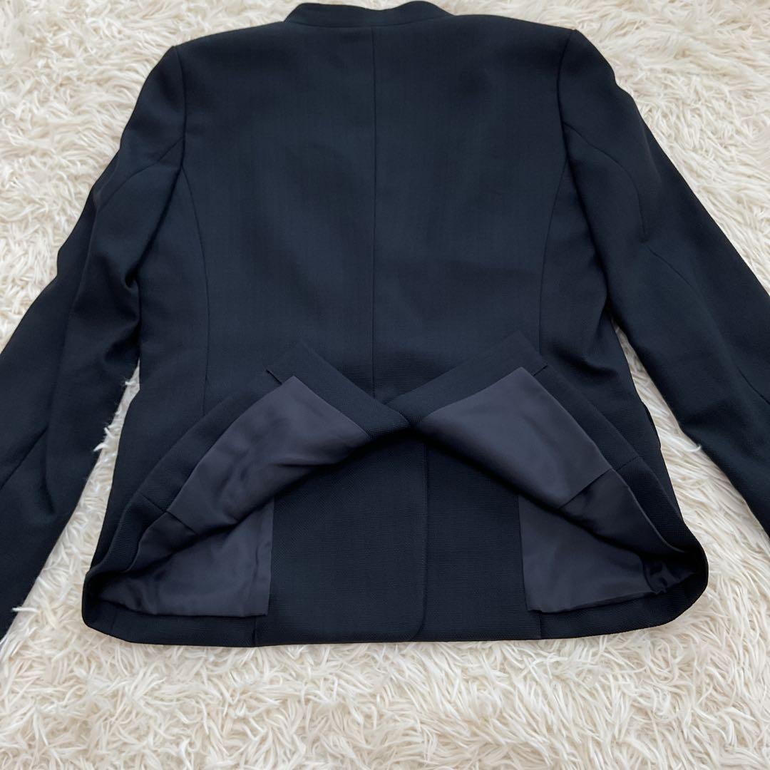 極美品　PLST セットアップ　ノーカラージャケット　スカートスーツ　ネイビー