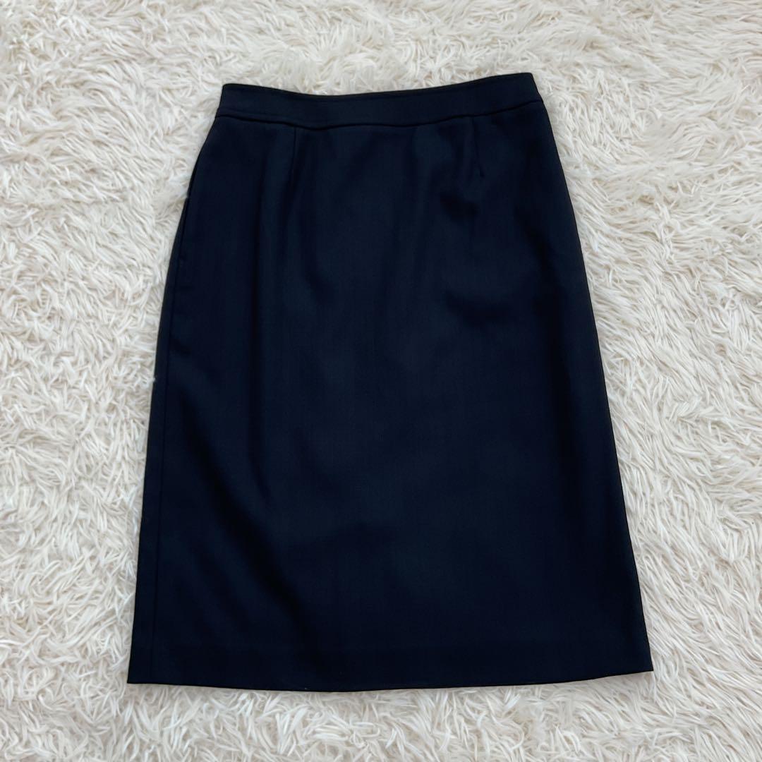 極美品　PLST セットアップ　ノーカラージャケット　スカートスーツ　ネイビー