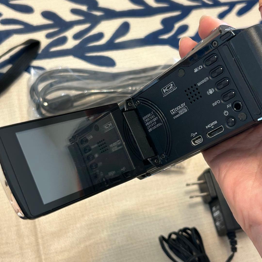 【箱付き美品】小型 ビデオカメラ JVC GZ-EX370-B フルHD