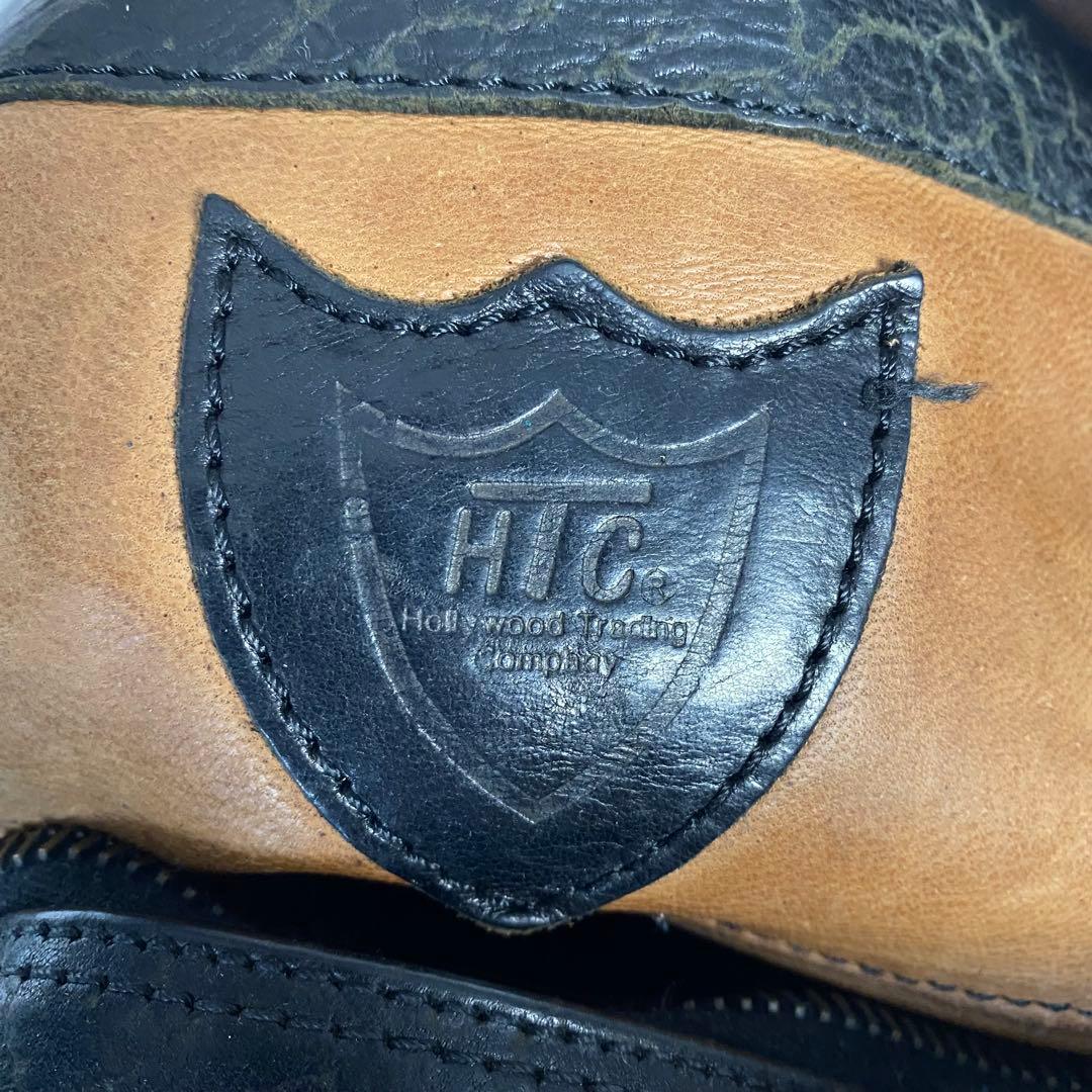 【希少】HTC ミニボストンバッグ　スタッズ　レザー　ブラック　本革