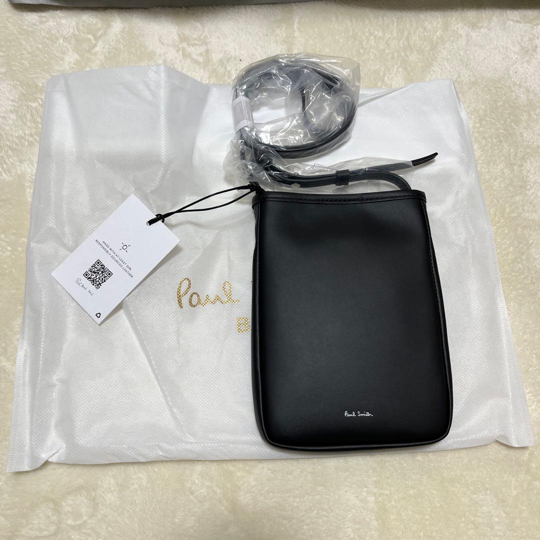 【新品未使用】ポールスミス　レザー　ショルダー　ブラック　サコッシュ