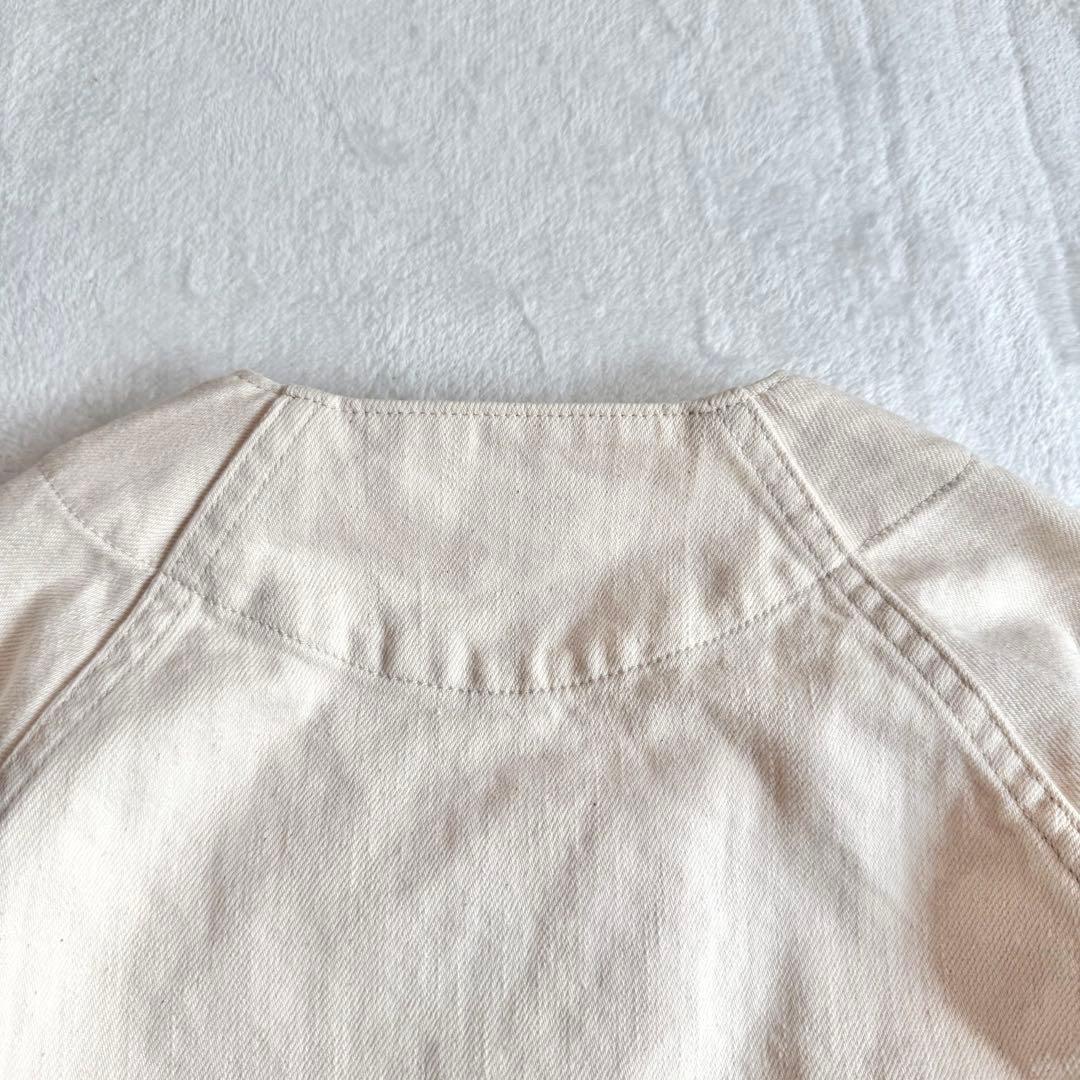 美品✨DANTON コットンツイル ノーカラージャケット 生成り 日本製