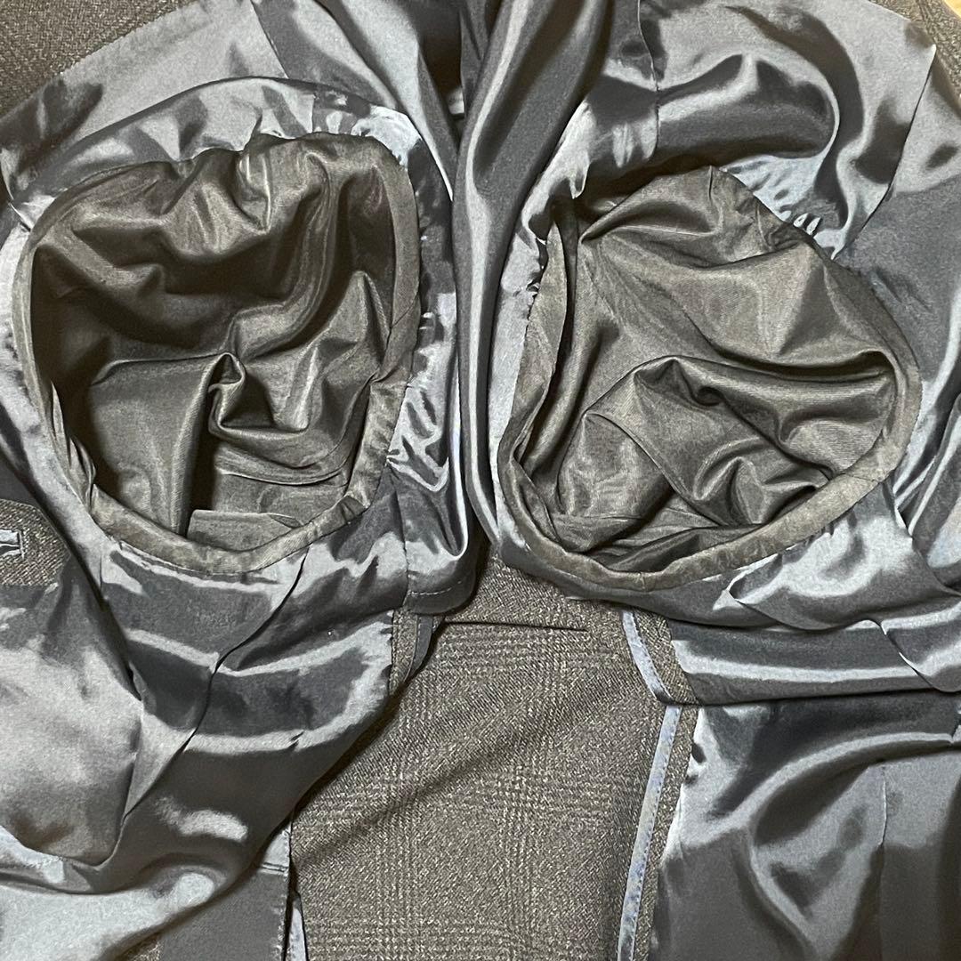 【美品】スーツセレクト スーツ グレー スリーピース A7 チェック柄